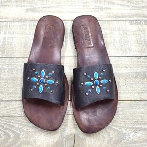 Mystique Boutique Brown Studded Leather Sandals (8)